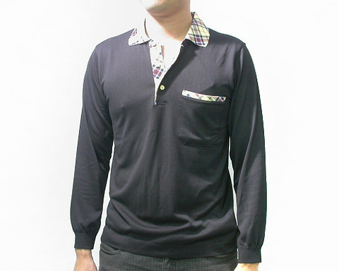 無縫竹炭男長POLO衫